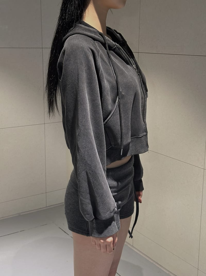 Washed Crop Hoodie Zip-up 워싱 크롭 후드집업 사진 11