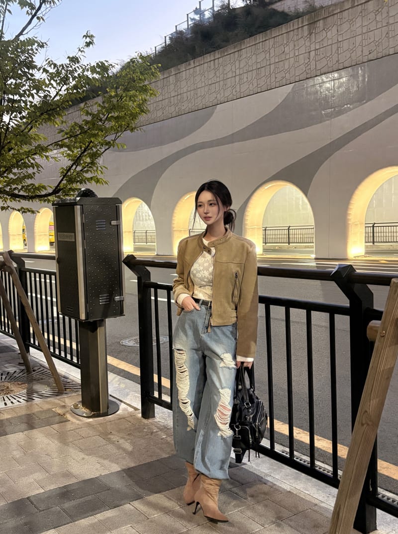 Deep U-Neck Flower See-Through Long Sleeve Tee 딥유넥 플라워 시스루 긴팔티 사진 4