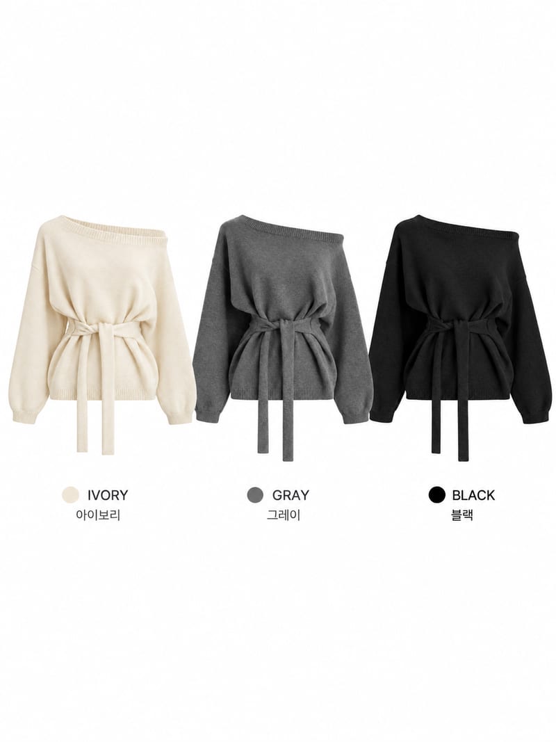 Off-shoulder strap-detail knit 오프숄더 스트랩 포인트 니트 사진 13